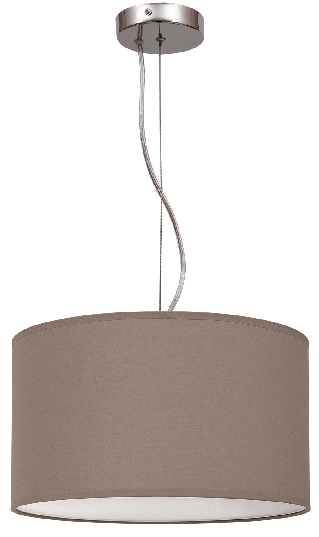 Colgante Nicole fabricado en Metal y Textil color Topo