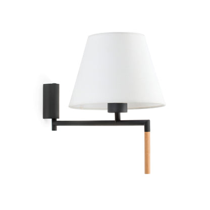 Aplique RON de pared FARO con textil gris oscuro, diseño contemporáneo, Ref. 64400-10