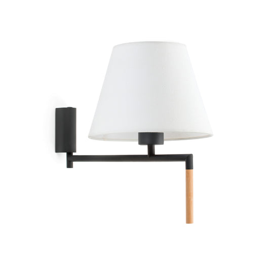 Aplique RON de pared FARO con textil gris oscuro, diseño contemporáneo, Ref. 64400-10