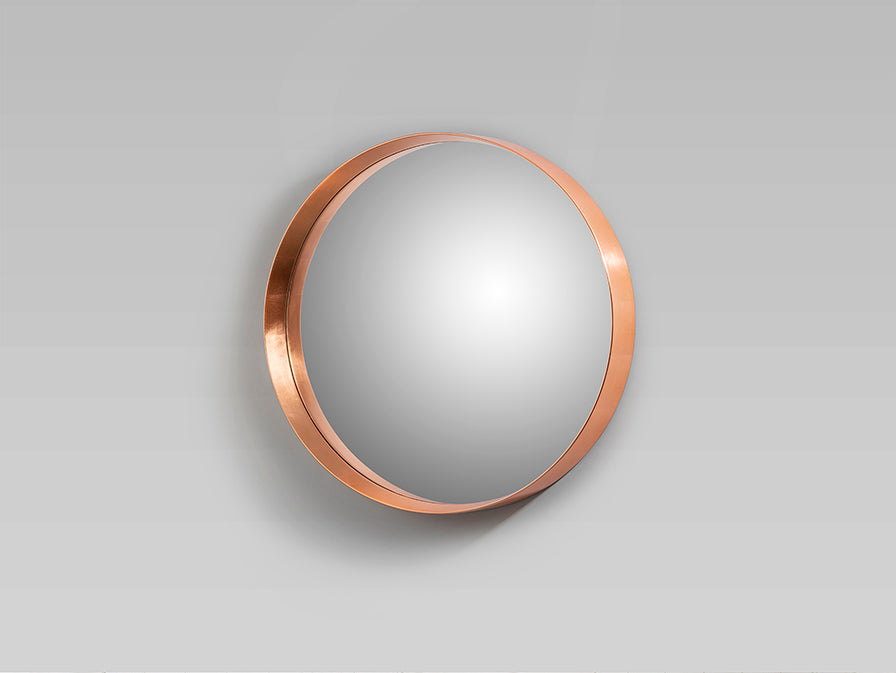 Espejo Redondo de pared Mia de Schuller (Mia) con marco artesanal en Pan de Oro Rosa - Ref 646253.

