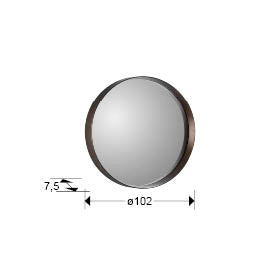 Medidas de Espejo Redondo de pared Mia de Schuller (Mia) con marco de poliuretano en color Bronce Oscuro - Ref 646260.

