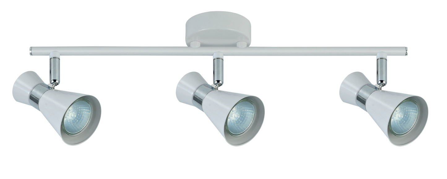 Regleta Focos GU10 orientable con giro 360º, ideal para interior doméstico