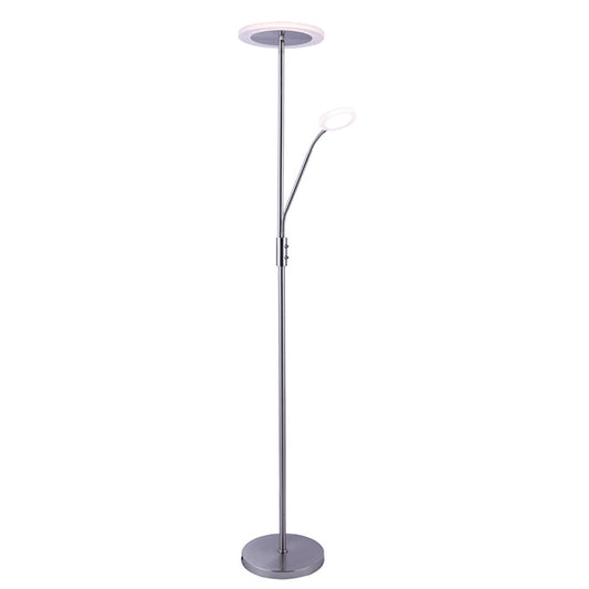 Lámpara de pie LED BAYANI LUMIT níquel, flexo lectura, ref. 6503SN