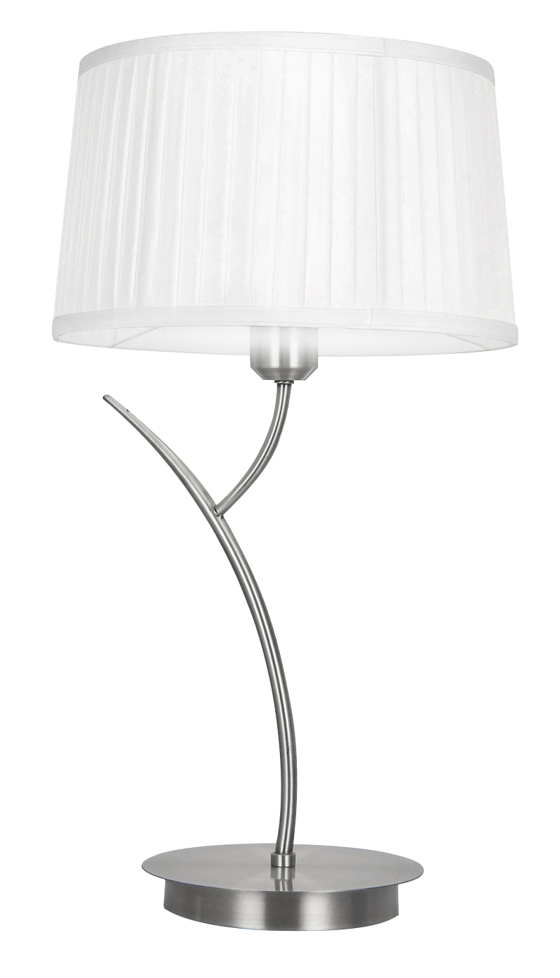 Sobremesa Magni Cromo con pantalla blanca, diseño elegante y moderno de Fabrilamp.