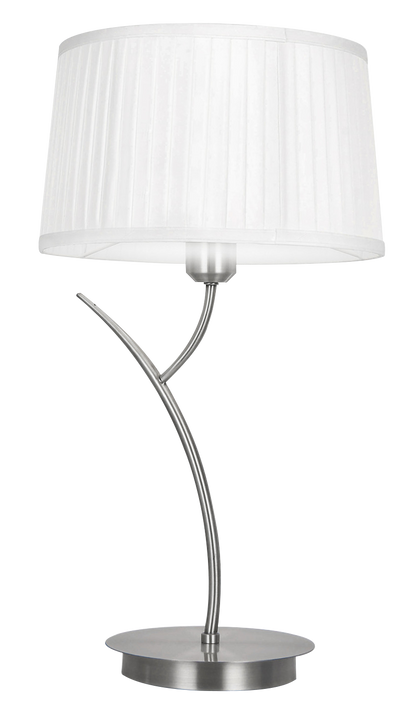 Sobremesa Magni Cromo con pantalla blanca, diseño elegante y moderno de Fabrilamp.