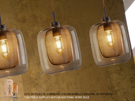 Lámpara Colgante Fox 4 Luces Chocolate Dimable Schuller en ambiente decorado | Schuller