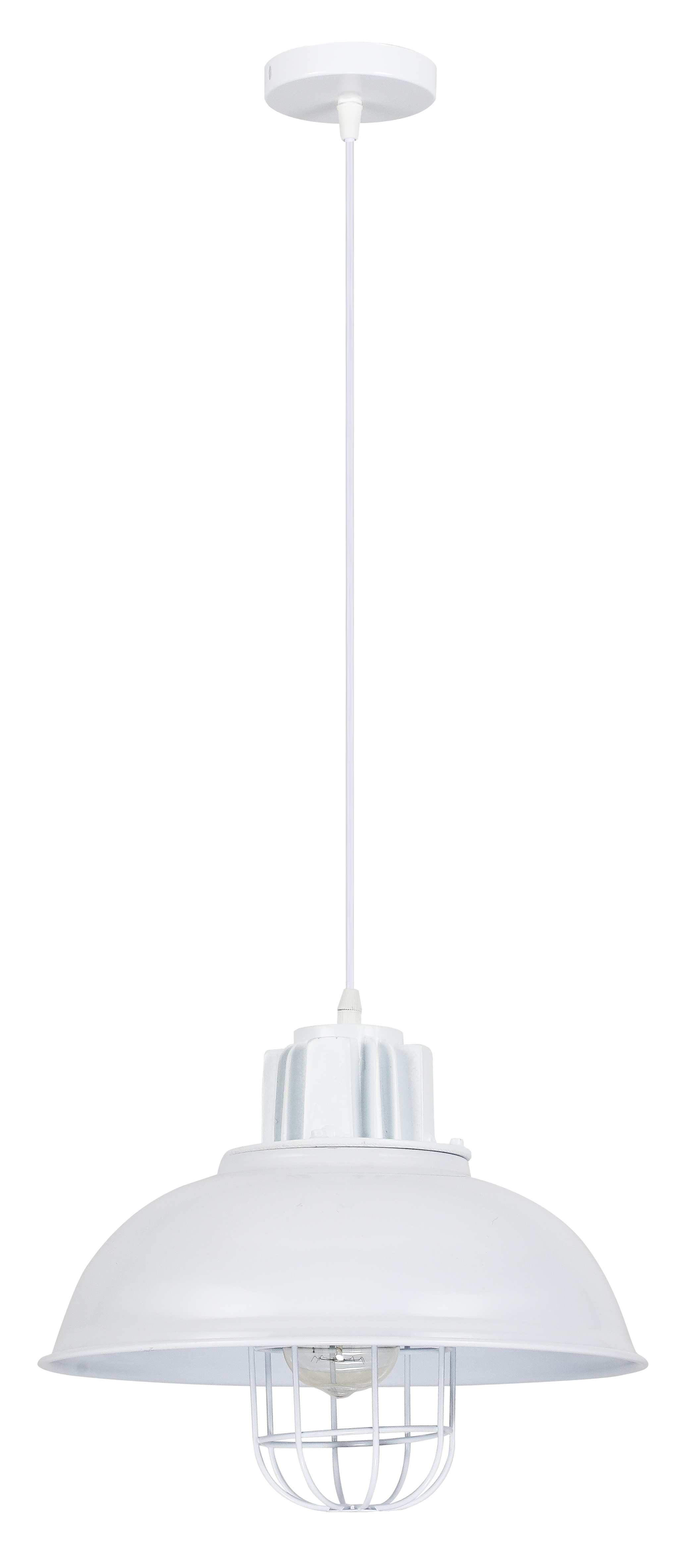 Colgante blanco estilo industrial retro ideal para iluminar tu salón