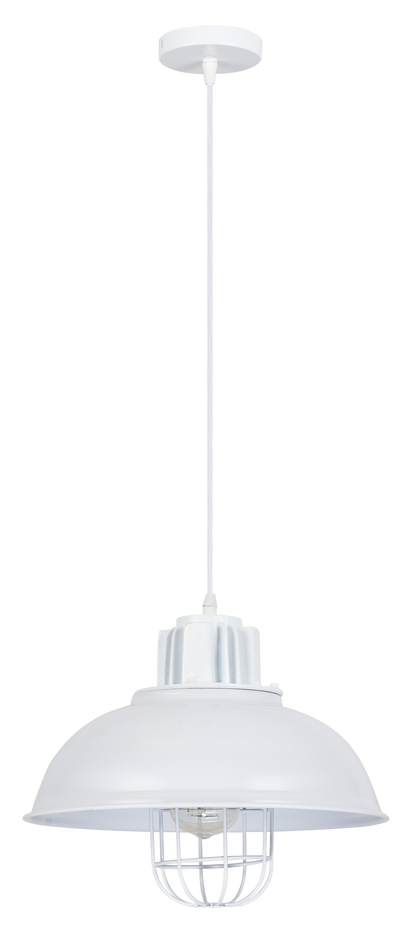 Colgante blanco estilo industrial retro ideal para iluminar tu salón
