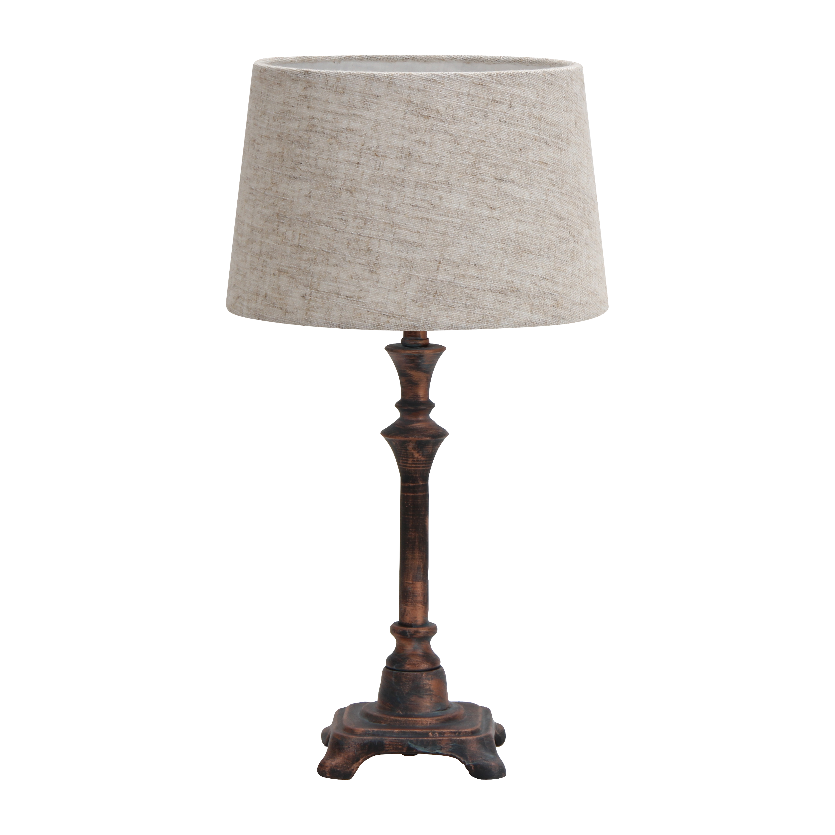 Sobremesa Molly Marrón Rústico E27 de Fabrilamp, vista frontal.  Diseño elegante para tu hogar.