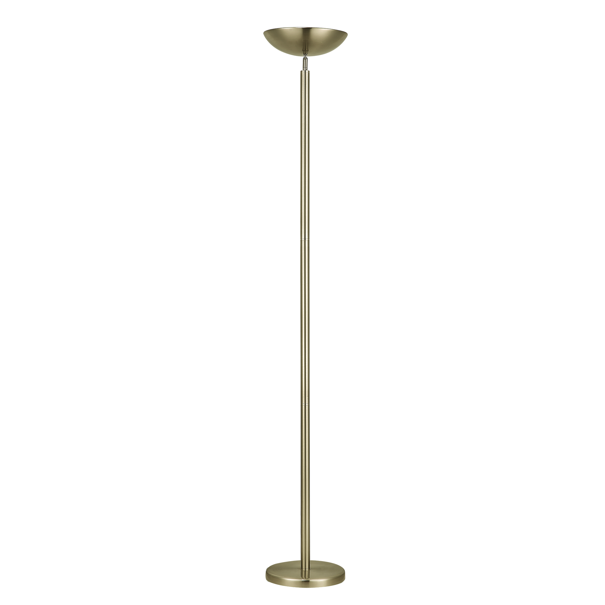 Lámpara de pie Luyten fabricada en metal color cuero, ideal para interiores