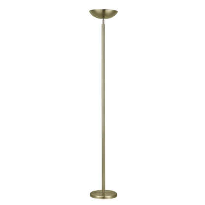 Lámpara de pie Luyten fabricada en metal color cuero, ideal para interiores