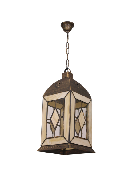 Farol Califa fabricado en Metal color Oro Viejo, estilo rústico