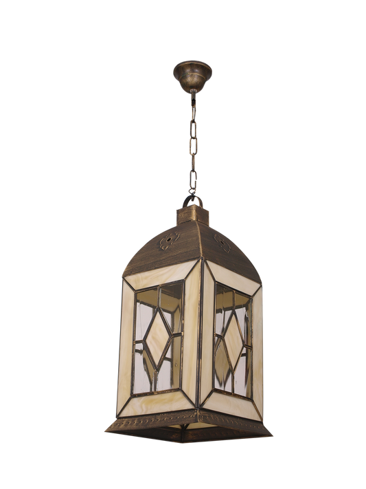 Farol Califa fabricado en Metal color Oro Viejo, estilo rústico