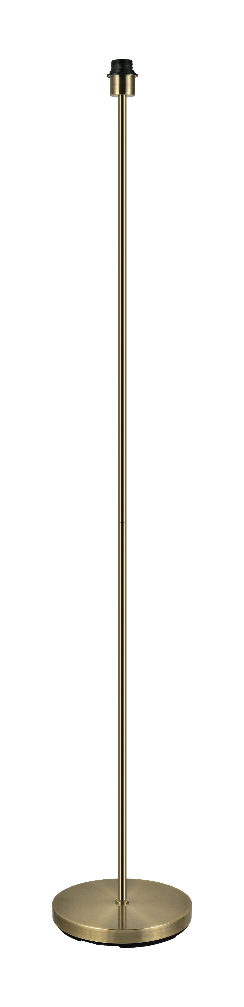 Lámpara de pie Arturo fabricada en metal color cuero y pantalla textil beige, ideal para lectura