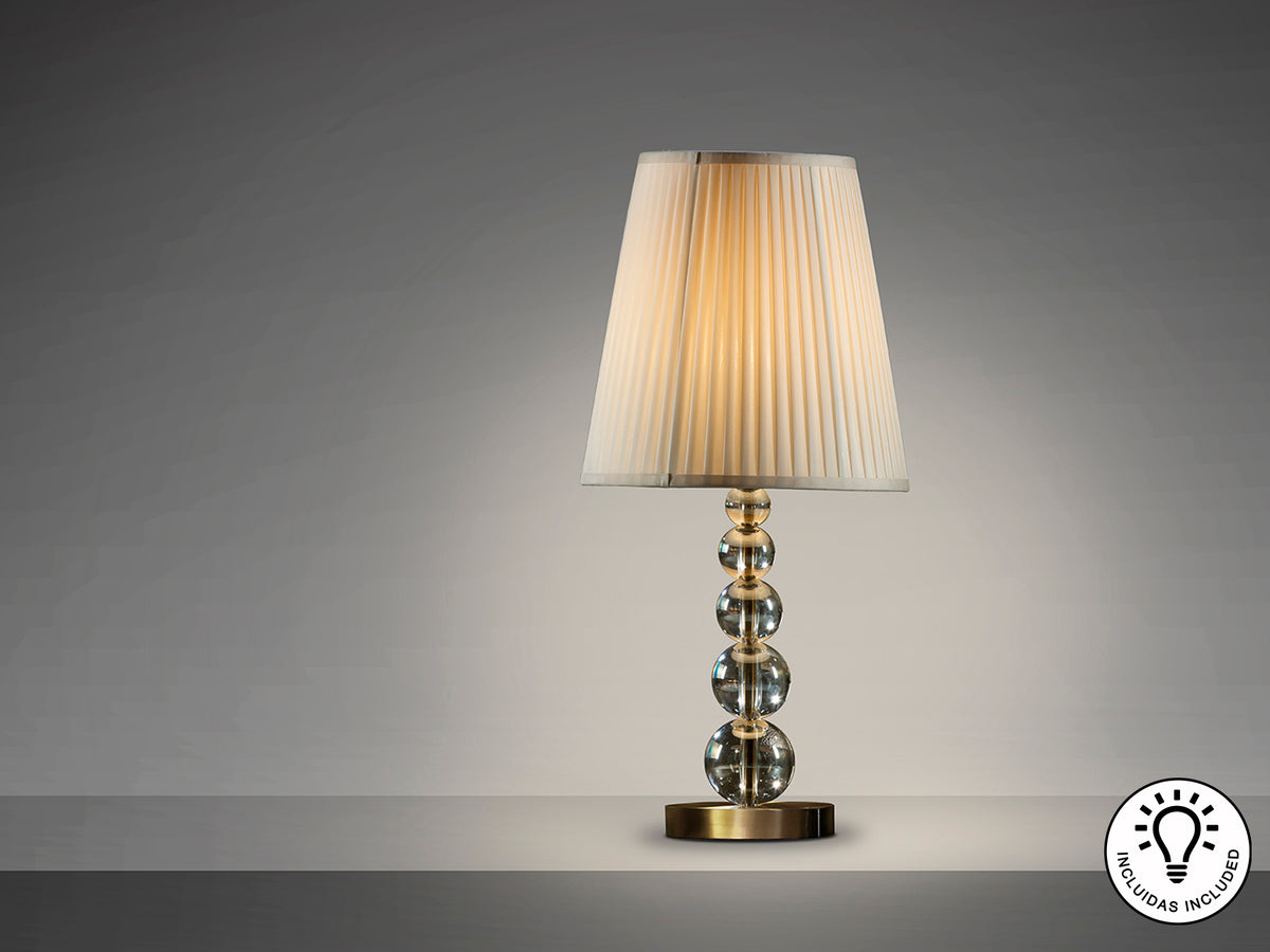 Lámpara de Sobremesa Mercury 61 cm Cristal Champán y Latón Schuller en ambiente decorado | Schuller