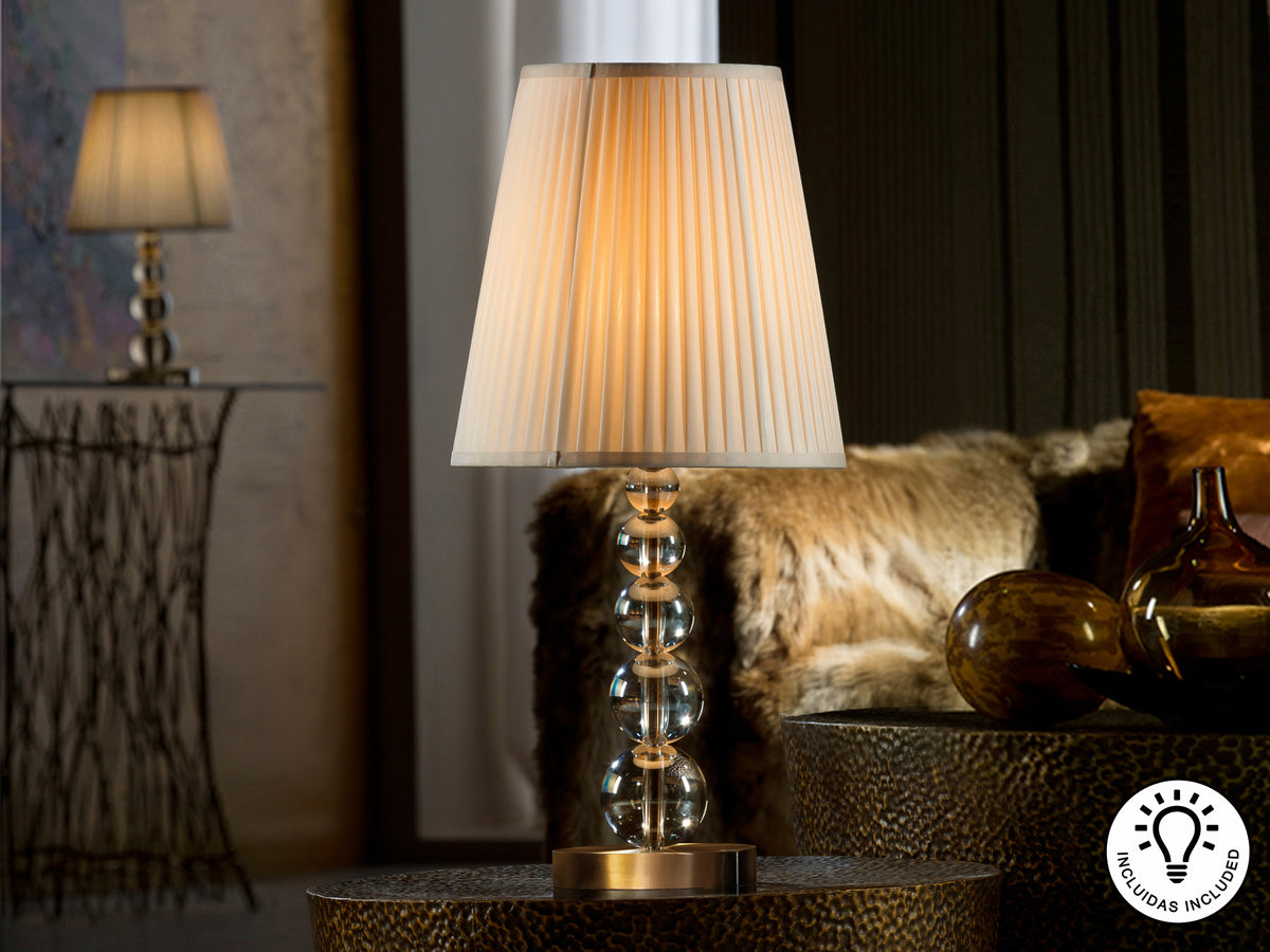 Lámpara de Sobremesa Mercury 61 cm Cristal Champán y Latón Schuller en ambiente decorado | Schuller