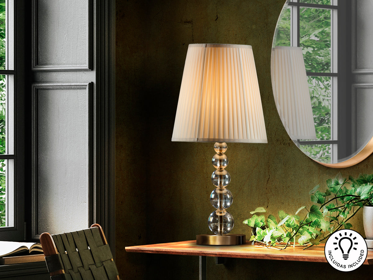 Lámpara de Sobremesa Mercury 61 cm Cristal Champán y Latón Schuller en ambiente decorado | Schuller · Ref. 661457N