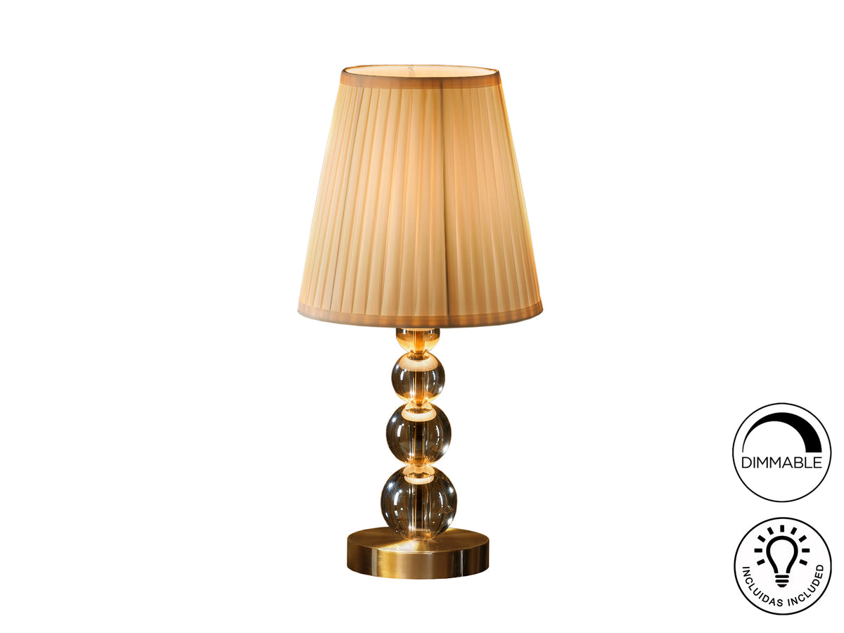 Lámpara de Sobremesa Mercury Cristal Champán y Latón Schuller - Pequeño | Schuller · Ref. 662136N