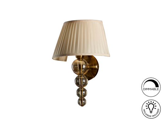 Aplique de Pared Mercury 1 Luz Cristal Champán y Latón Schuller - vista principal | Schuller