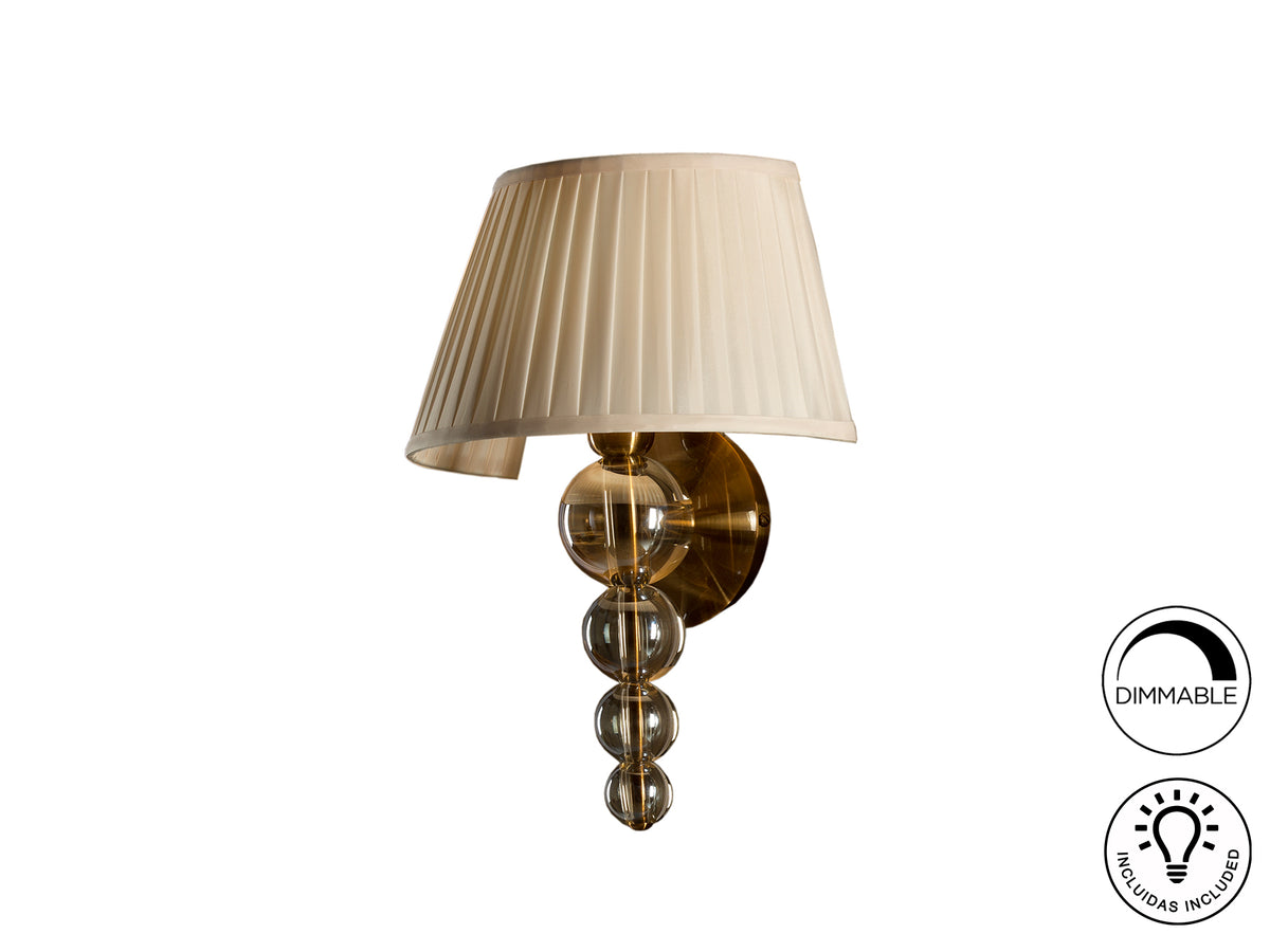 Aplique de Pared Mercury 1 Luz Cristal Champán y Latón Schuller - vista principal | Schuller