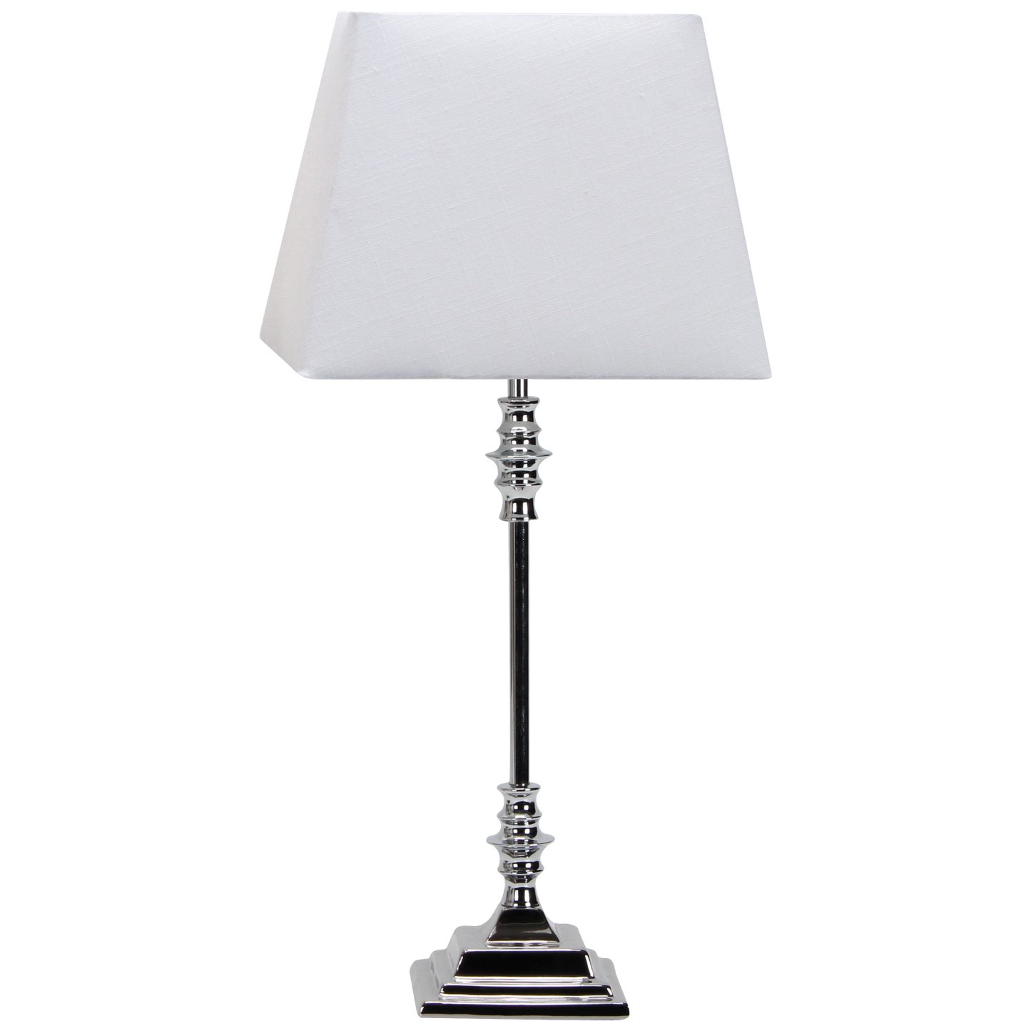 Sobremesa Shubunkin Cromo E27 de Fabrilamp, vista frontal. Iluminación elegante para tu hogar.