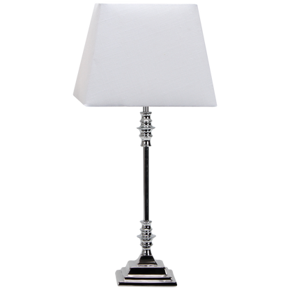 Sobremesa Shubunkin Cromo E27 de Fabrilamp, vista frontal. Iluminación elegante para tu hogar.