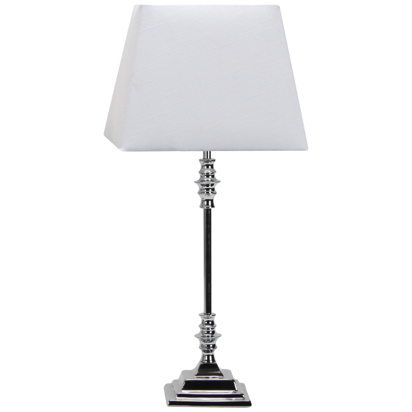 Sobremesa Shubunkin Cromo E27 de Fabrilamp, vista frontal. Iluminación elegante para tu hogar.