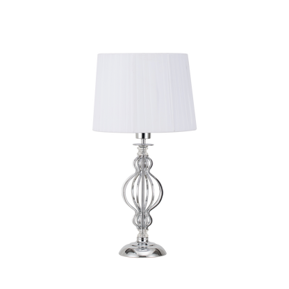 Sobremesa Nazareno Cromo con pantalla blanca de Fabrilamp, ideal para decoración de interiores. Compra en luzguru.com