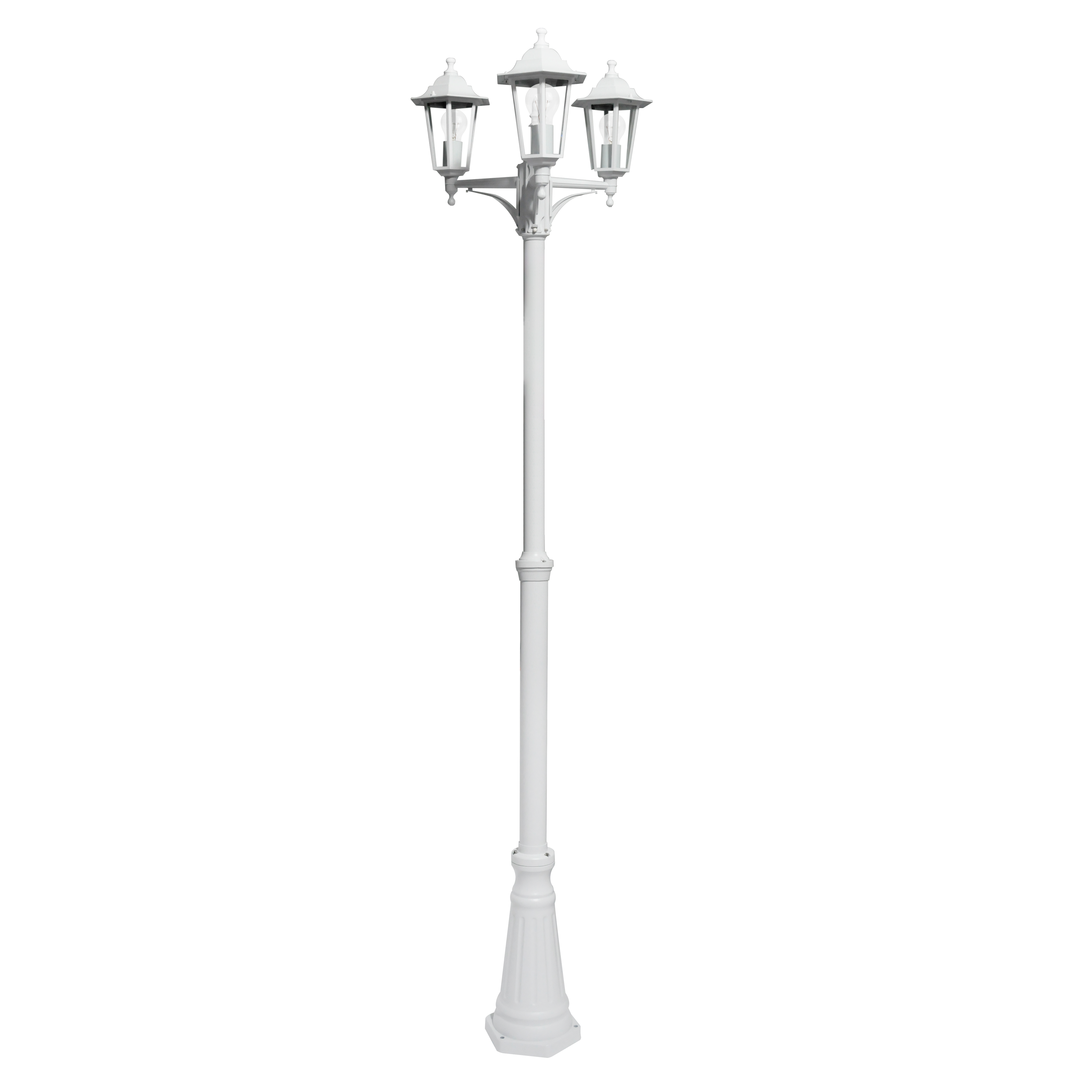 Farola Exterior Aluminio Auriga 3xE27 Blanco IP44 - Vista frontal