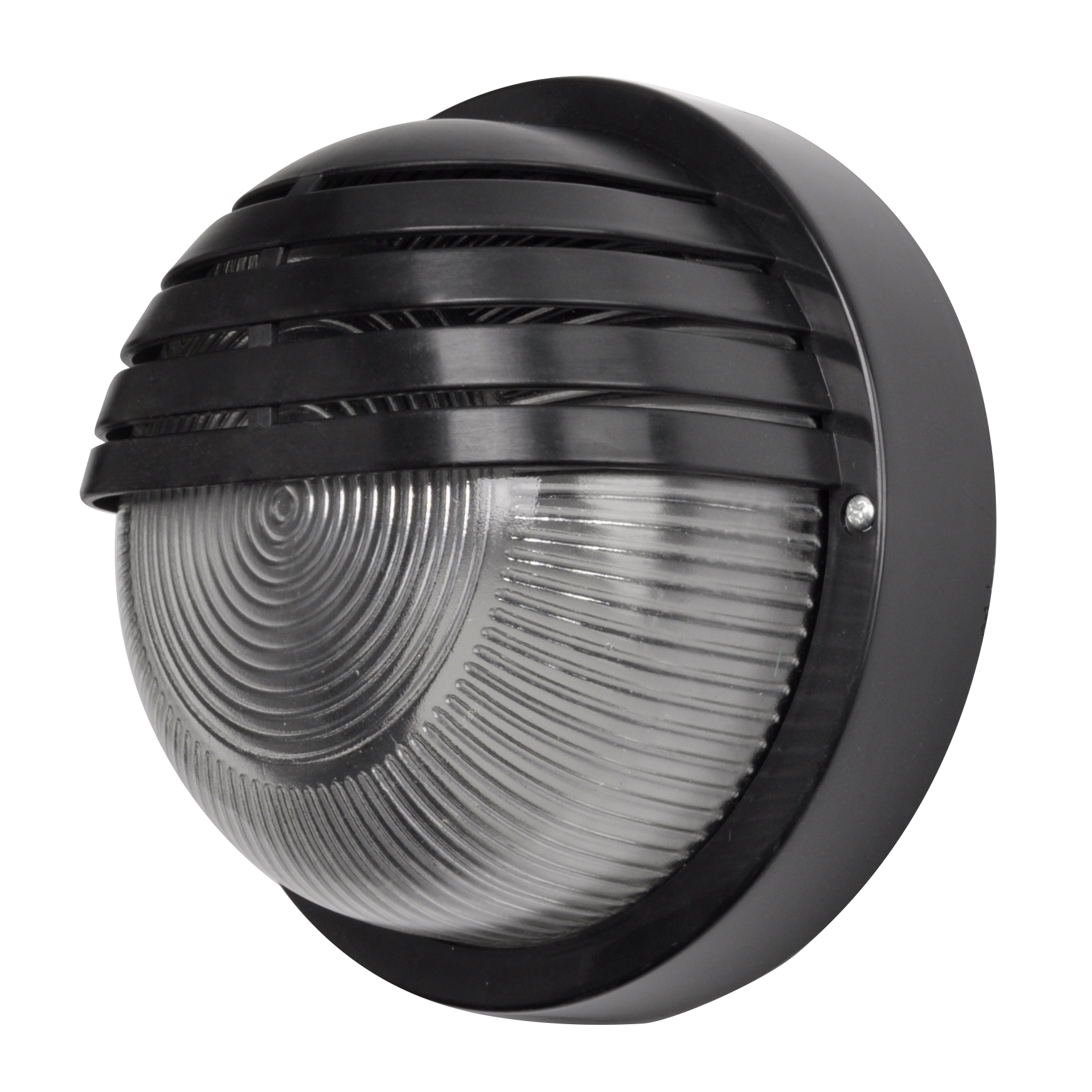 Aplique Canopus fabricado en policarbonato color negro para exterior