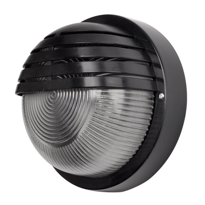 Aplique Canopus fabricado en policarbonato color negro para exterior