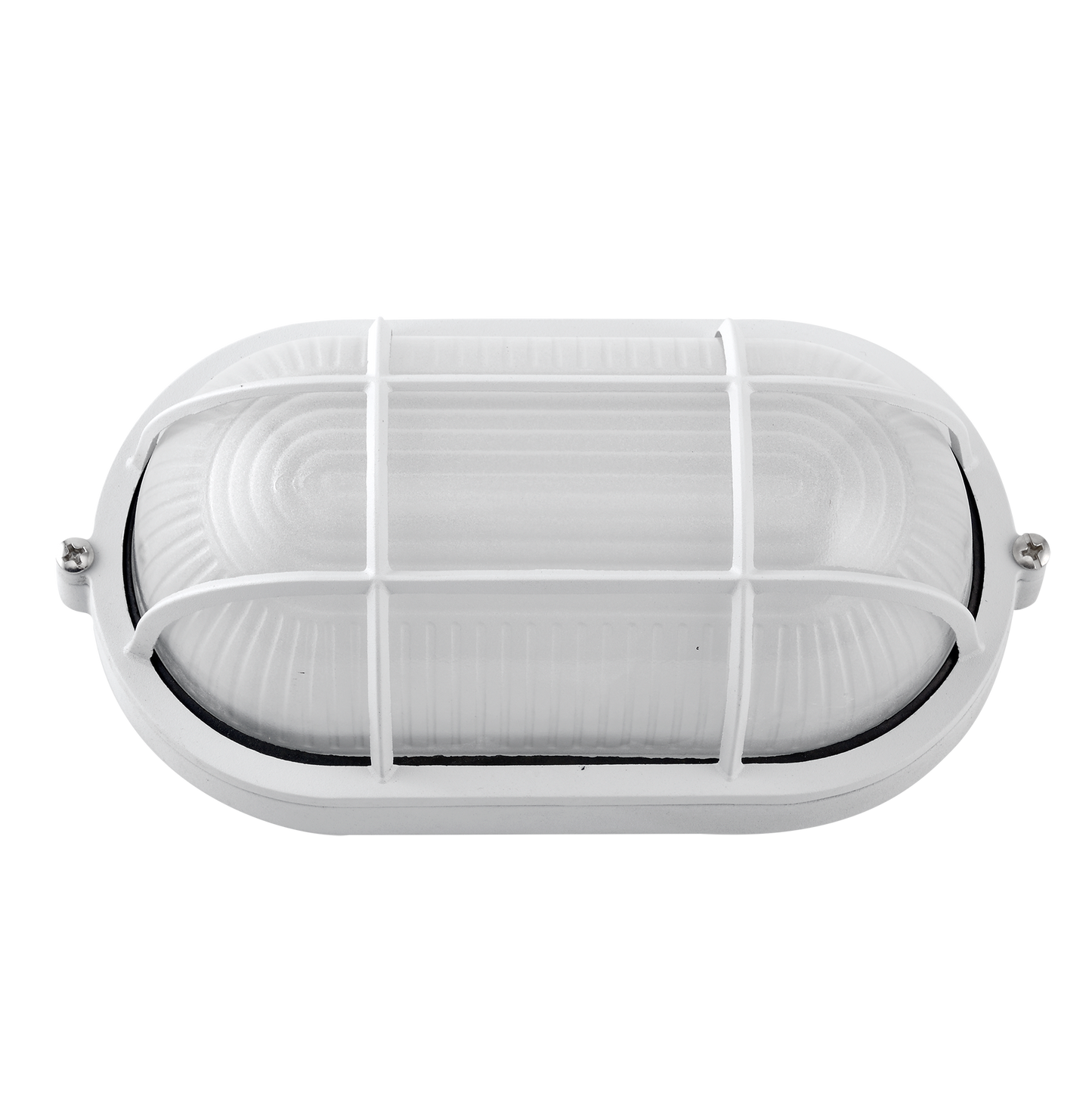 Aplique exterior oval aluminio Apus pequeño blanco 9x21x10,5 cm IP44 de Fabrilamp