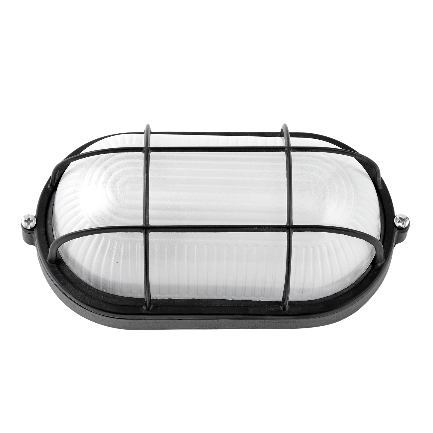 Aplique exterior oval de aluminio Apus Grande, color negro, IP44, Fabrilamp