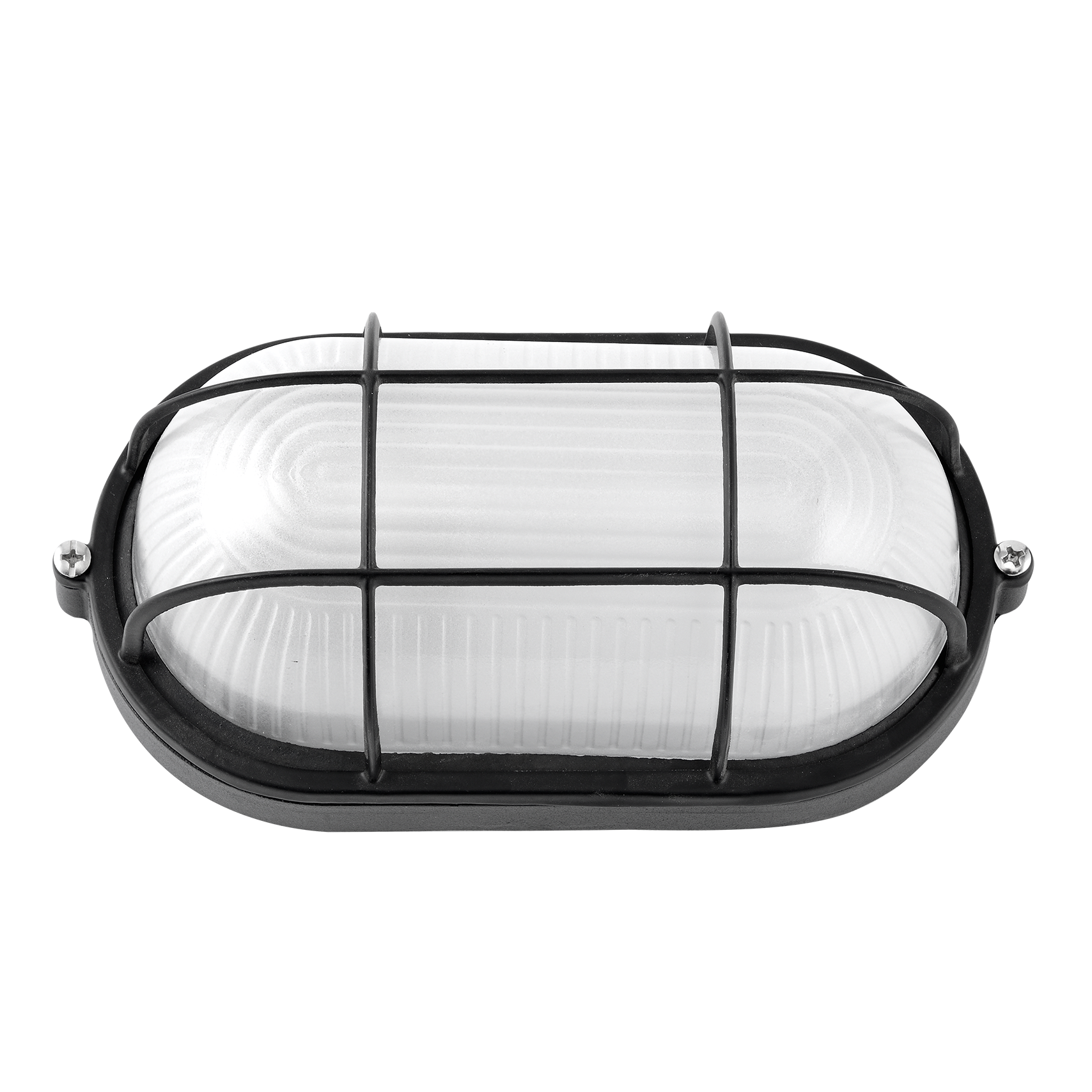 Aplique exterior oval de aluminio Apus Grande, color negro, IP44, Fabrilamp