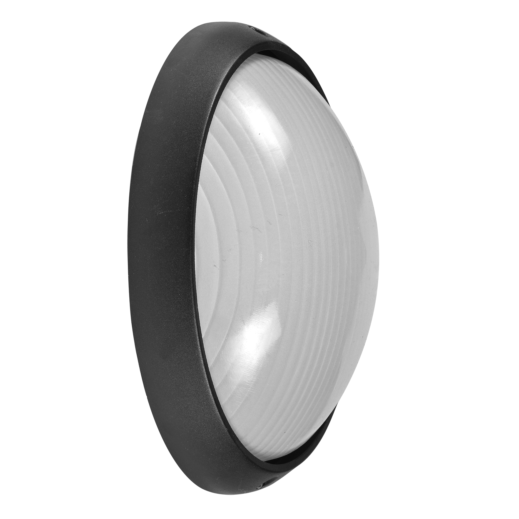 Aplique Vega fabricado en aluminio color negro, ideal para iluminar patios y jardines.