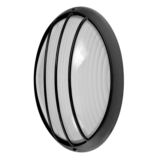 Aplique Aquila fabricado en aluminio color negro con difusor de cristal para exterior
