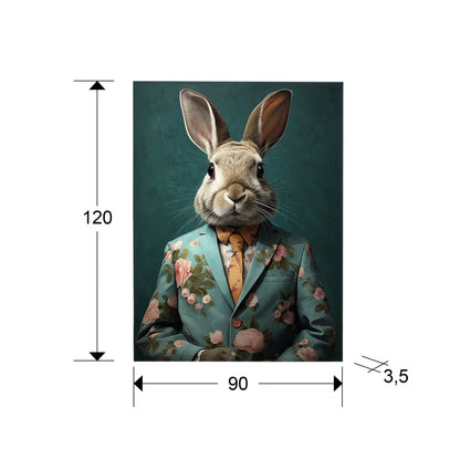 Plano con medidas de Cuadro Pintura Acrílica Mr Rabbit 90x120 cm Schuller · Ref. 679602