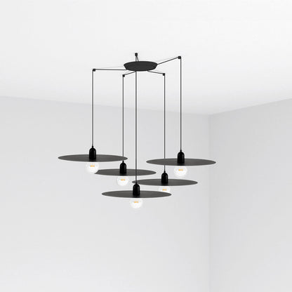 PLAT Colgante Escandinavo 5 Luces FARO - Negro | FARO · Ref. 68145-5L