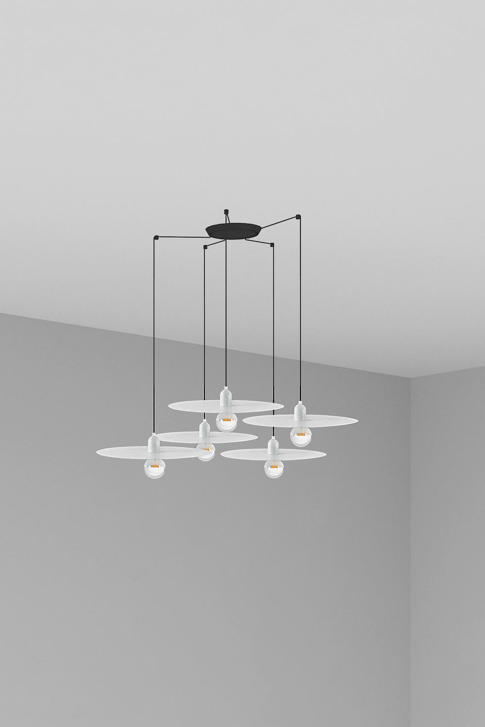 Modelo 3D interactivo y realidad aumentada de PLAT Colgante Escandinavo 5 Luces FARO