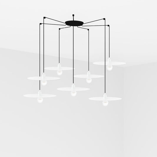 PLAT 7L Lámpara Colgante Estilo Escandinavo Faro - Blanco | FARO · Ref. 68146-7L