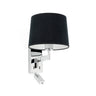 Aplique con Lector ARTIS Cromo y Negro FARO 68493-03 para Iluminación de Cama