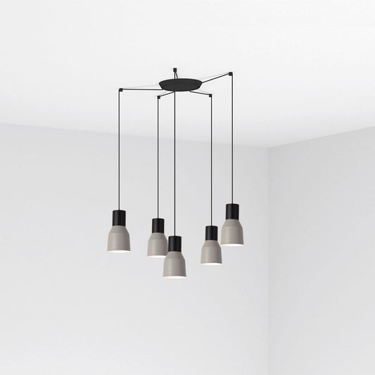 Lámpara Colgante Kombo 5 Luces Gris Diseño Minimalista FARO - vista principal | FARO