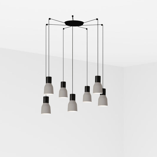 Lámpara Colgante Kombo 7 Luces Gris Nutcreatives FARO - vista principal | FARO