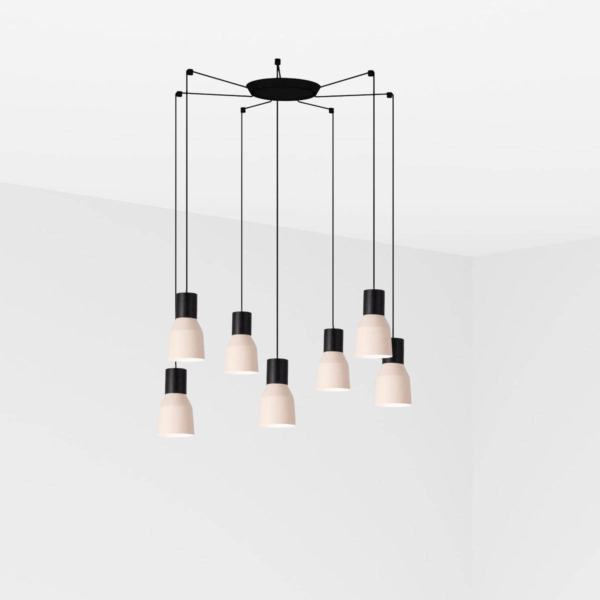 Lámpara Colgante Kombo 7L Nutcreatives FARO - 12 cm, Beige | FARO · Ref. 68592-7L