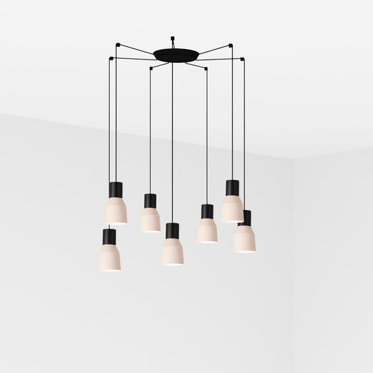Lámpara Colgante Kombo 7 Luces Beige Diseño Minimalista Faro - vista principal | FARO