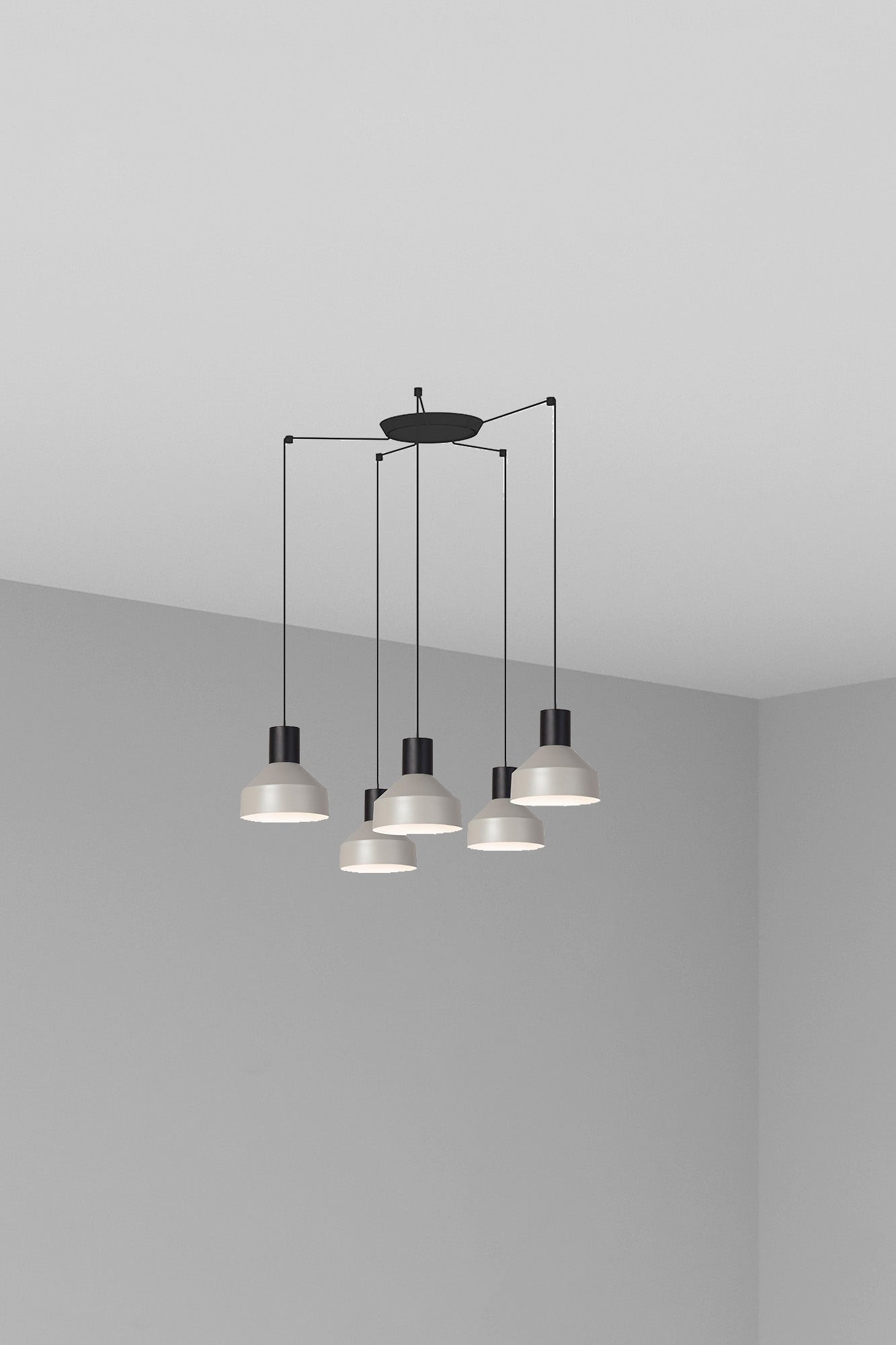 KOMBO Lámpara Colgante Gris Diseño Geométrico FARO 68593-5L