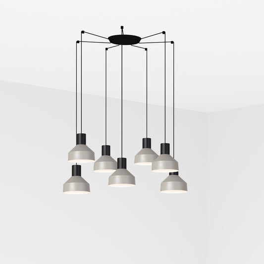 Lámpara Colgante Kombo 200 7L Gris Minimalista FARO - vista principal | FARO