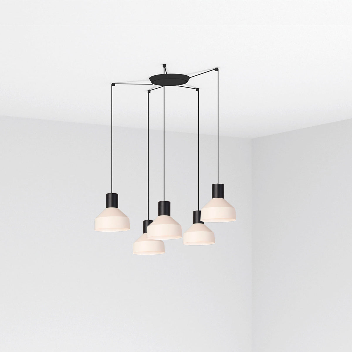 Lámpara Colgante Kombo 5L FARO - 20 cm, Beige | FARO · Ref. 68594-5L