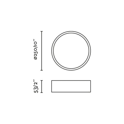 Plafón ARIS fabricado en aluminio blanco, color blanco cálido 2700K
