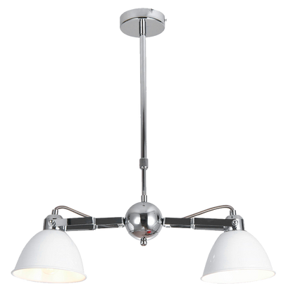 Lámpara Buri 2xE27 Blanco/Cromo de Fabrilamp/Abrila. Diseño moderno y elegante para tu hogar.